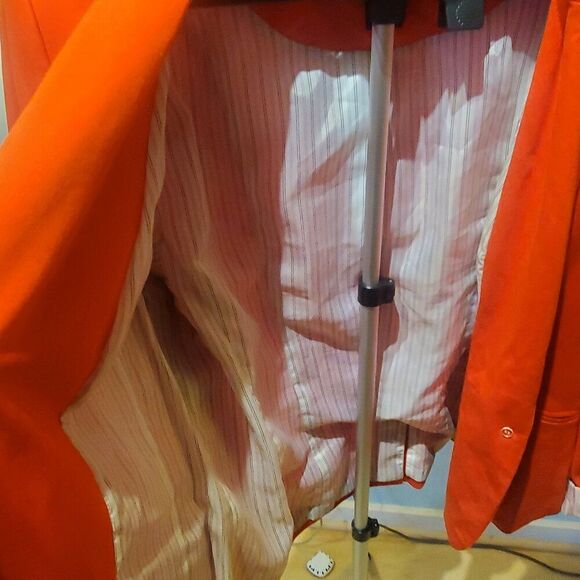 Grace Elements Sz 14 Orange Lined Blazer. Trendy, Professional, Cuffs - Picture 9 of 15